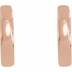 14K Rose Gold Pair Hinged Earrings, Length: 14 Mm, Thickness: 2.75 Mm