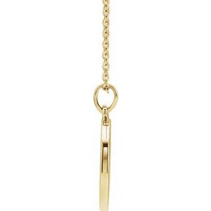 14K Yellow Gold Round 16.7 X 14.3 Mm 1.3Mm G-H I1 1/5 Ctw Natural Diamond Halo-Style Engravable Necklace, Length: 18 In