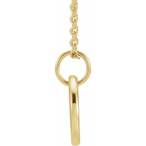 14K Yellow Gold Round 1Mm G-H I1 Accented Circle Engravable Necklace, Length: 18 In