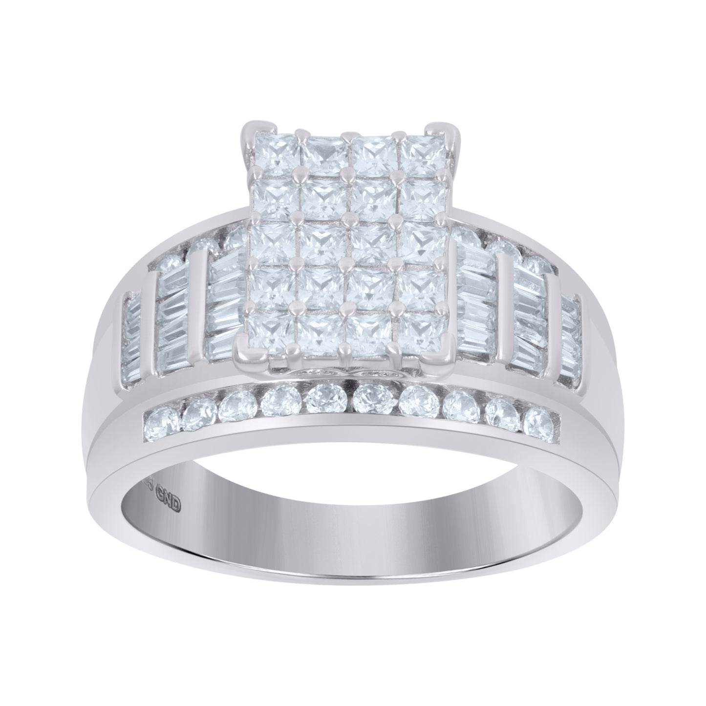 Sterling Silver Women's Cubic Zirconia Cinderella Bridal Anniversary Wedding Engagement Band Ring