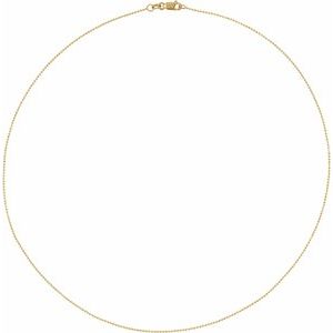 14K Yellow Gold Diamond-Cut Bead Chain, Length: 7 In, Width: 1 Mm