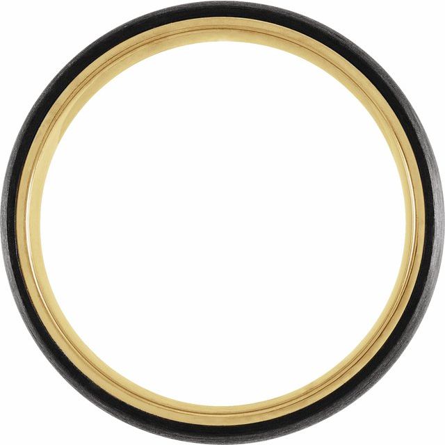 18K Yellow Gold PVD Titanium 6 Mm Polished Comfort-Fit Half Round Band
