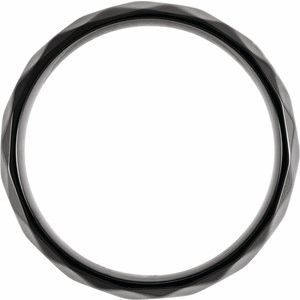 Black PVD Titanium 6 mm Faceted Band