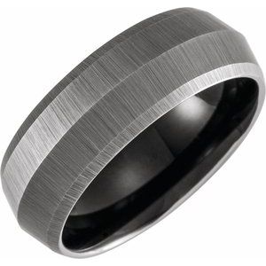 Tungsten 8 mm Knife Beveled Satin Band