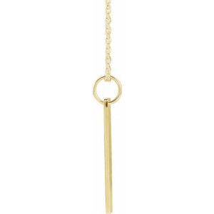 18K Yellow Gold-Plated Sterling Silver 20x5 mm Engravable Bar 16-18" Necklace