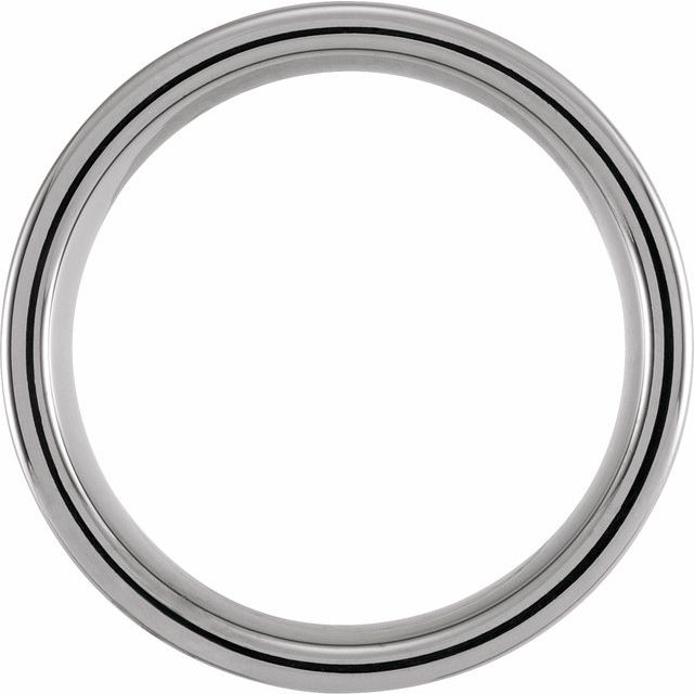 Tungsten 8 mm Grooved Inlay Comfort-Fit Flat Band With Hammer Finish Size 13.5