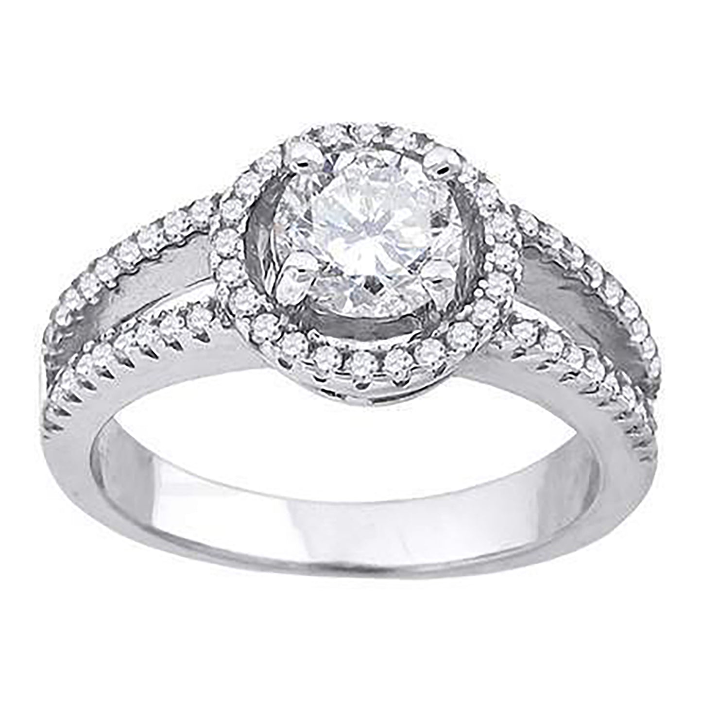 Sterling Silver Women's Cubic-Zirconia Fashion Bridal Anniversary Engagement Wedding Ring