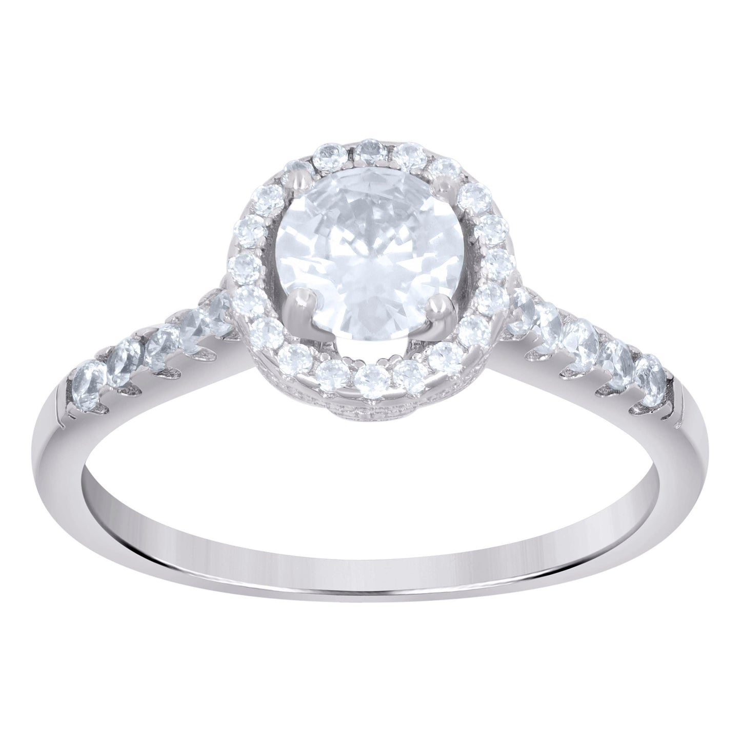 Sterling Silver Women's Cubic-Zirconia Fashion Bridal Anniversary Engagement Wedding Ring
