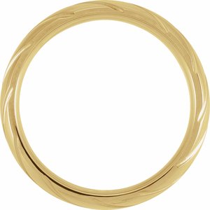 14K Yellow Gold 6 Mm Polished Patterned Comfort-Fit Band Size 9