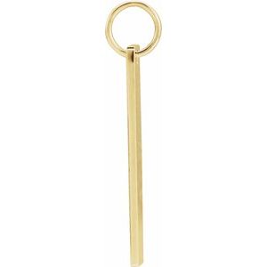 18K Yellow Gold-Plated Sterling Silver 20 X 5 Mm Polished Bar Pendant