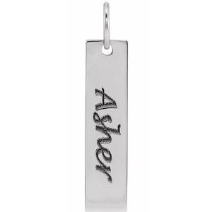 14K White Gold 20 X 5 Mm Polished Bar Pendant