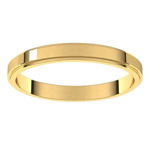 14K Yellow Gold 2.5 Mm Flat Edge Band Size 3.5