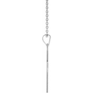 14K White Gold 18 X 12 Mm 18 In Polished Cross Necklace
