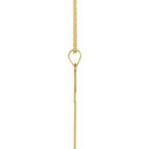 14K Yellow Gold 22 X 14 Mm 18 In Polished Cross Necklace