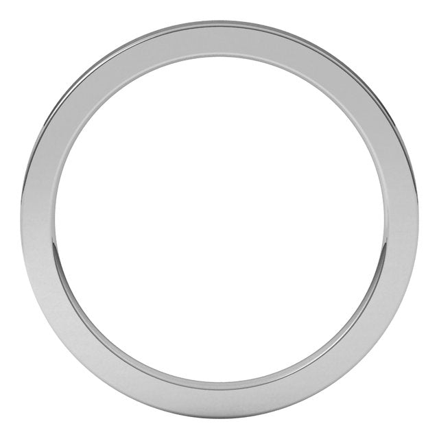 14K Rose Gold Or Sterling Silver Or Platinum Or Palladium Standard Weight Flat Comfort Fit Band