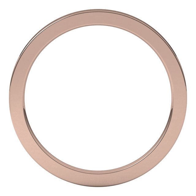 14K Rose Gold Or Sterling Silver Or Platinum Or Palladium Standard Weight Flat Comfort Fit Band