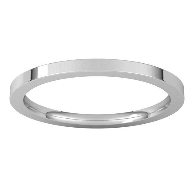 14K Rose Gold Or Sterling Silver Or Platinum Or Palladium Standard Weight Flat Comfort Fit Band