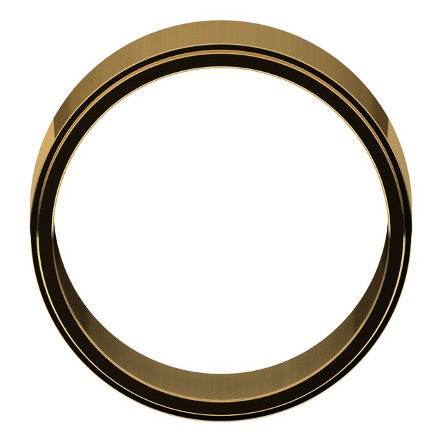 18K Yellow Or White Gold Standard Stepped-Edge Flat Band