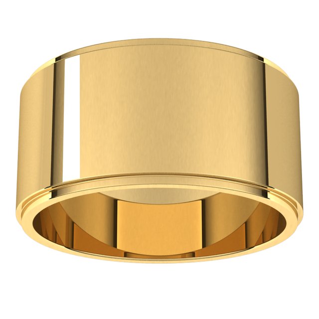 18K Yellow Or White Gold Standard Stepped-Edge Flat Band