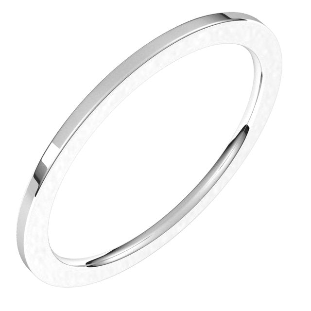 14K Rose Gold Or Sterling Silver Or Platinum Or Palladium Standard Weight Flat Comfort Fit Band