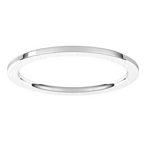 14K White Gold 1 Mm Flat Comfort Fit Band Size 10