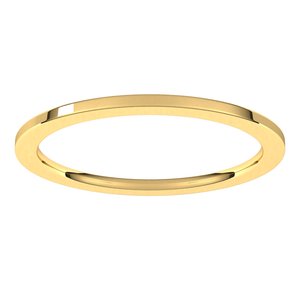 10K Yellow Gold 1 Mm Flat Comfort Fit Band Size 5.5