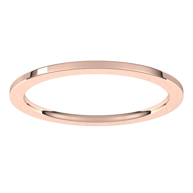 14K Rose Gold Or Sterling Silver Or Platinum Or Palladium Standard Weight Flat Comfort Fit Band