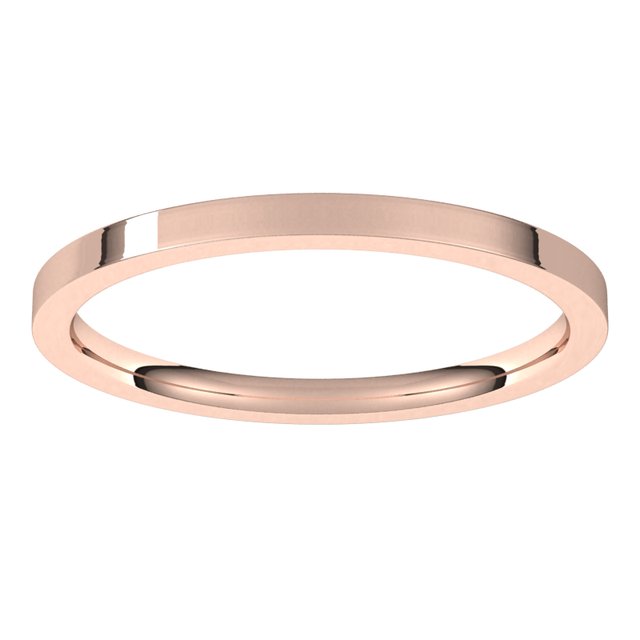 14K Rose Gold Or Sterling Silver Or Platinum Lightweight Flat Comfort Fit Light Band