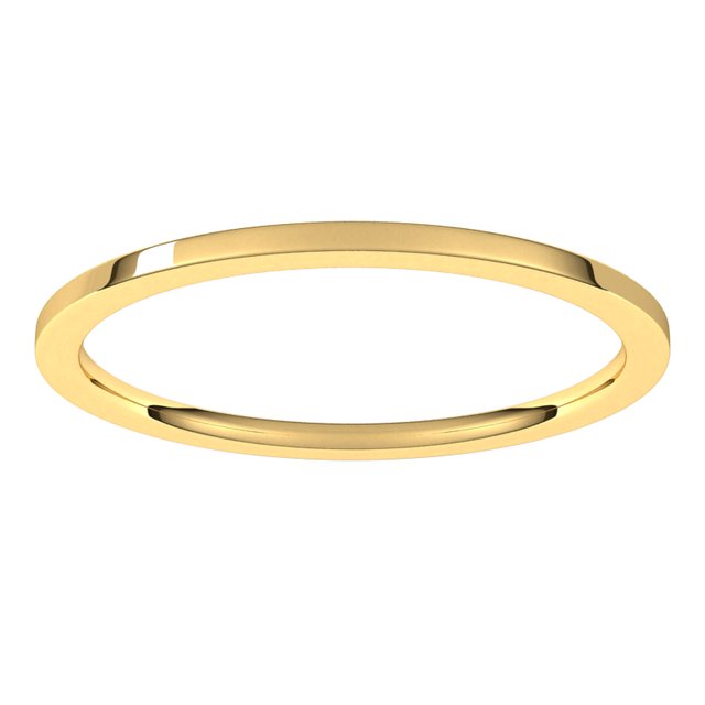18K Yellow Or White Or Rose Gold Lightweight Flat Comfort Fit Light Band