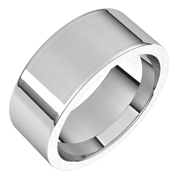 14K Rose Gold Or Sterling Silver Or Platinum Or Palladium Standard Weight Flat Comfort Fit Band