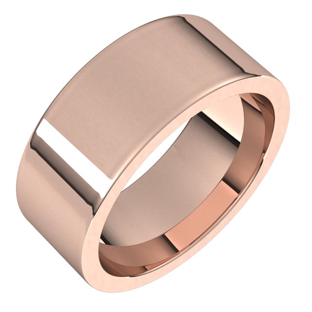 14K Rose Gold Or Sterling Silver Or Platinum Or Palladium Standard Weight Flat Comfort Fit Band