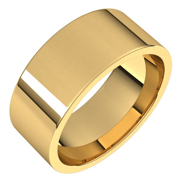18K Yellow Or White Or Rose Gold Lightweight Flat Comfort Fit Light Band
