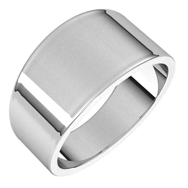 14K Yellow Or White Or Rose Gold Or Sterling Silver Or Platinum Standard Fit Flat Tapered Band