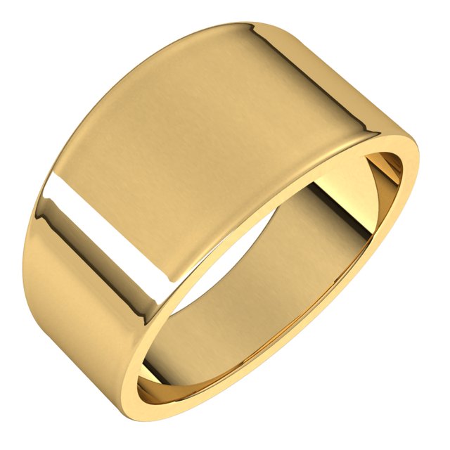 14K Yellow Or White Or Rose Gold Or Sterling Silver Or Platinum Standard Fit Flat Tapered Band