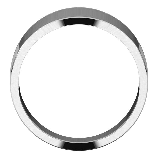 14K Yellow Or White Or Rose Gold Or Sterling Silver Or Platinum Standard Fit Flat Tapered Band