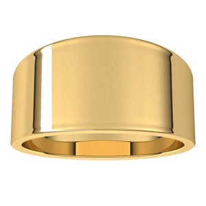 14K Yellow Gold 10 Mm Flat Tapered Band Size 10