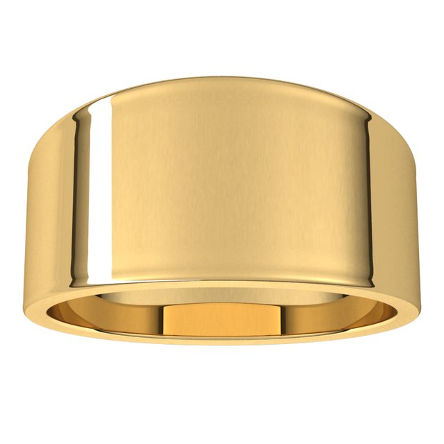 10K Yellow Or White Gold Standard Fit Flat Tapered Band