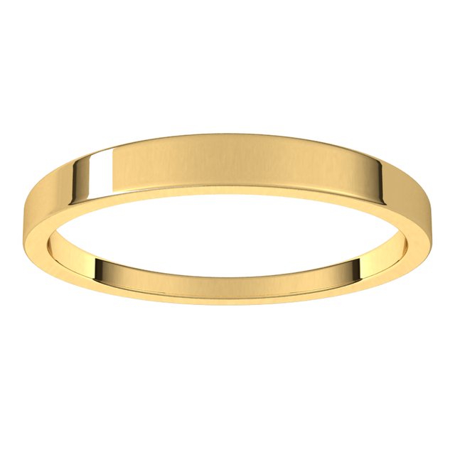 14K Yellow Or White Or Rose Gold Or Sterling Silver Or Platinum Standard Fit Flat Tapered Band