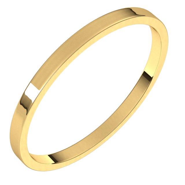 14K Yellow Or White Or Rose Gold Or Sterling Silver Standard Ultra-Lightweight Flat Ultra-Lightweight Band, Size 7
