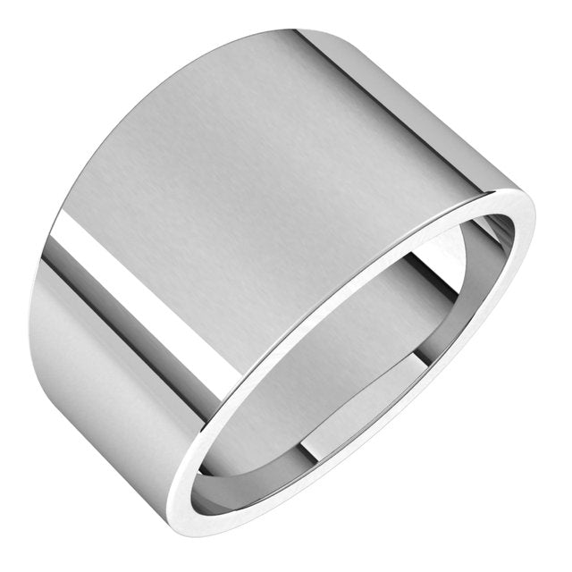 14K Yellow Or White Or Rose Gold Or Sterling Silver Or Platinum Standard Fit Flat Tapered Band