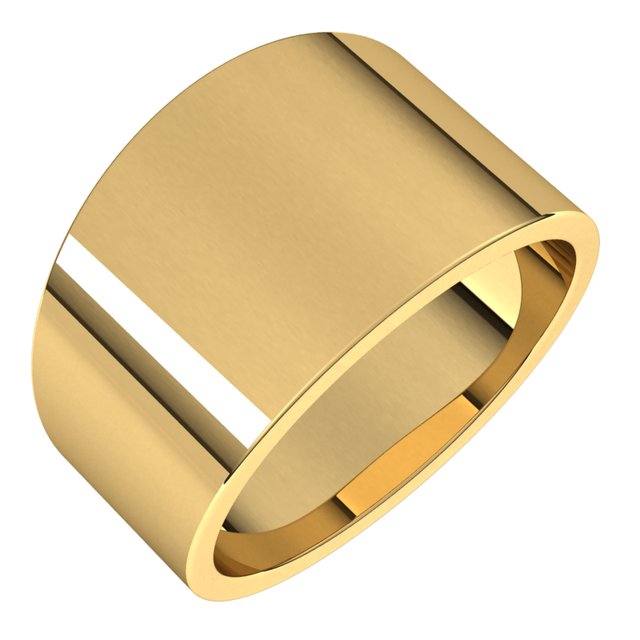14K Yellow Or White Or Rose Gold Or Sterling Silver Or Platinum Standard Fit Flat Tapered Band