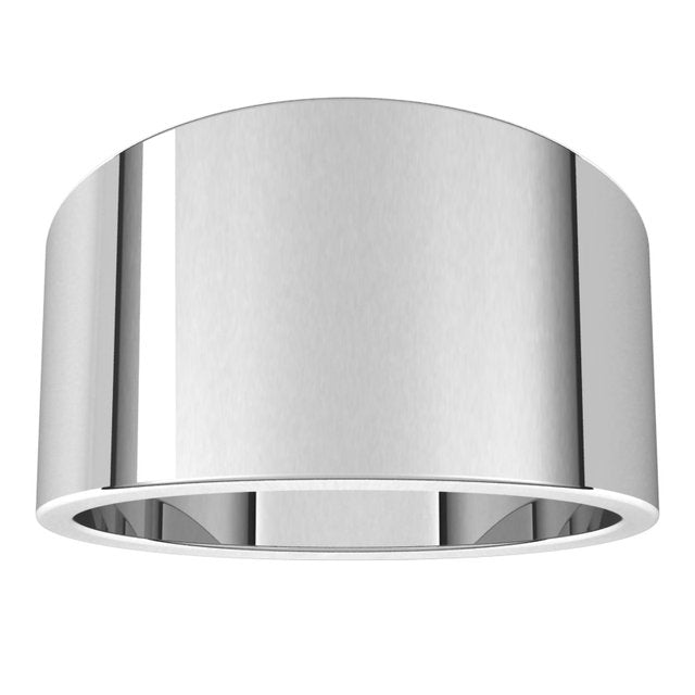 14K Yellow Or White Or Rose Gold Or Sterling Silver Or Platinum Standard Fit Flat Tapered Band
