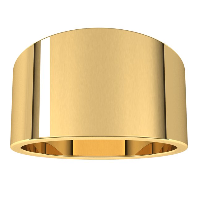14K Yellow Or White Or Rose Gold Or Sterling Silver Or Platinum Standard Fit Flat Tapered Band
