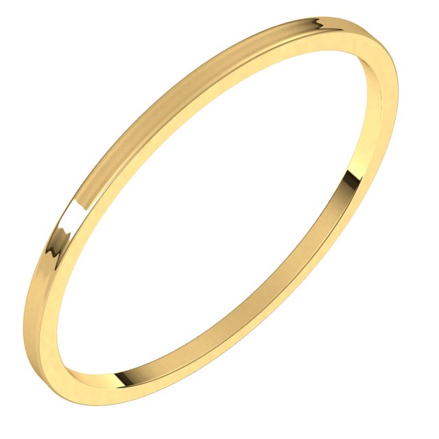 14K Yellow Or White Or Rose Gold Or Sterling Silver Standard Ultra-Lightweight Flat Ultra-Lightweight Band, Size 7
