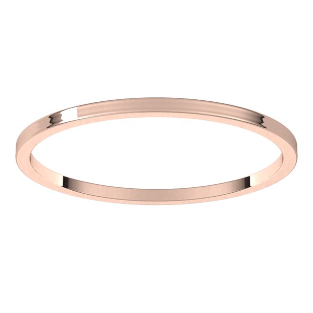 14K White Or Rose Gold Or Sterling Silver Or Platinum Flat Ultra-Lightweight Band