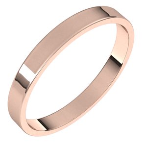 14K Yellow Or White Or Rose Gold Or Platinum 2.5 Mm Standard Flat Ultra-Lightweight Band