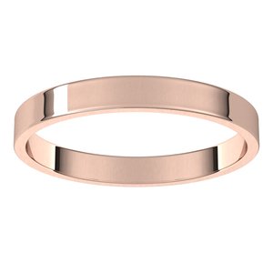 14K Yellow Or White Or Rose Gold Or Platinum 2.5 Mm Standard Flat Ultra-Lightweight Band