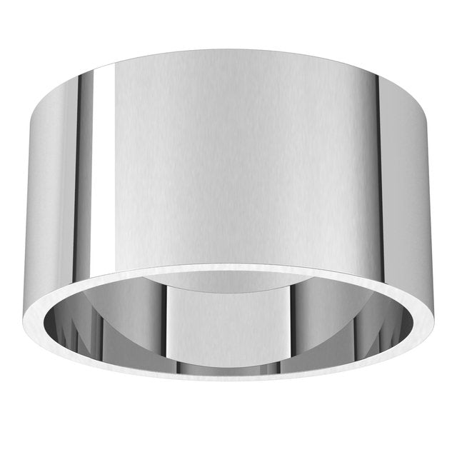 14K White Or Rose Gold Or Sterling Silver Or Platinum Flat Ultra-Lightweight Band