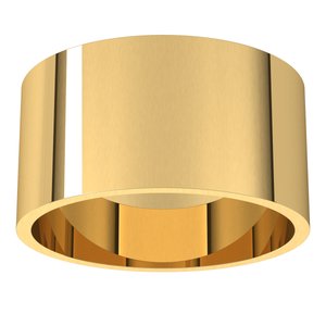 18K Yellow Gold 10 Mm Flat Ultra-Lightweight Band Size 7.5