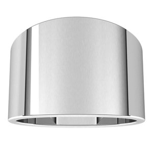 10K White Gold 14 Mm Flat Tapered Band Size 7.5